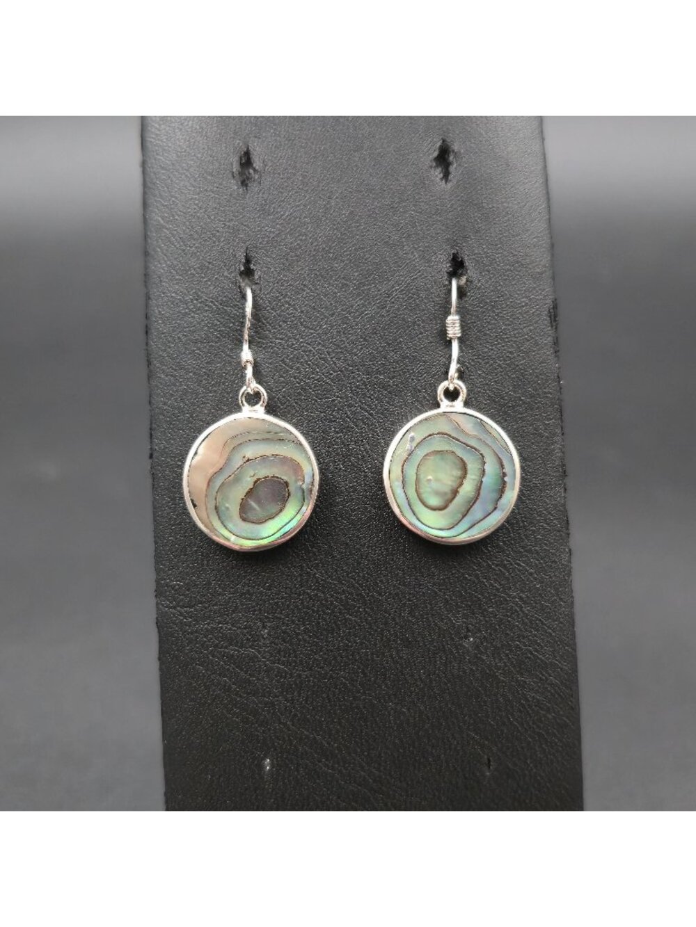 Sterling Silver Iridescent Ocean Abalone Shell Earrings A7360